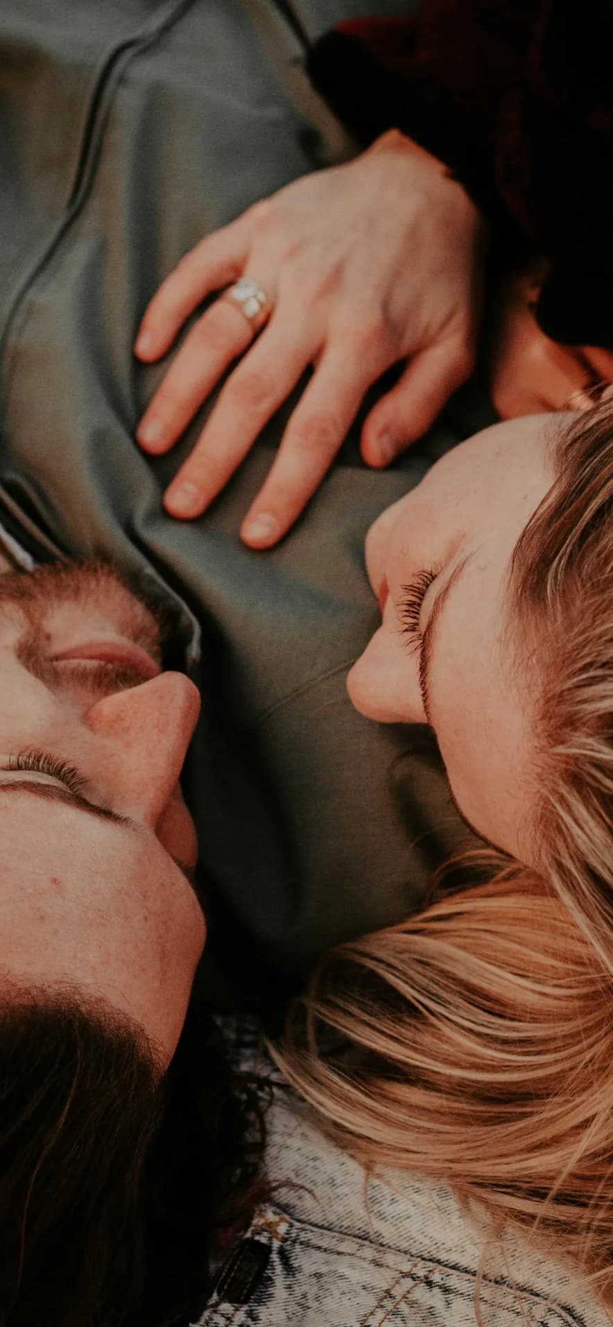 Close-up of a couple embracing