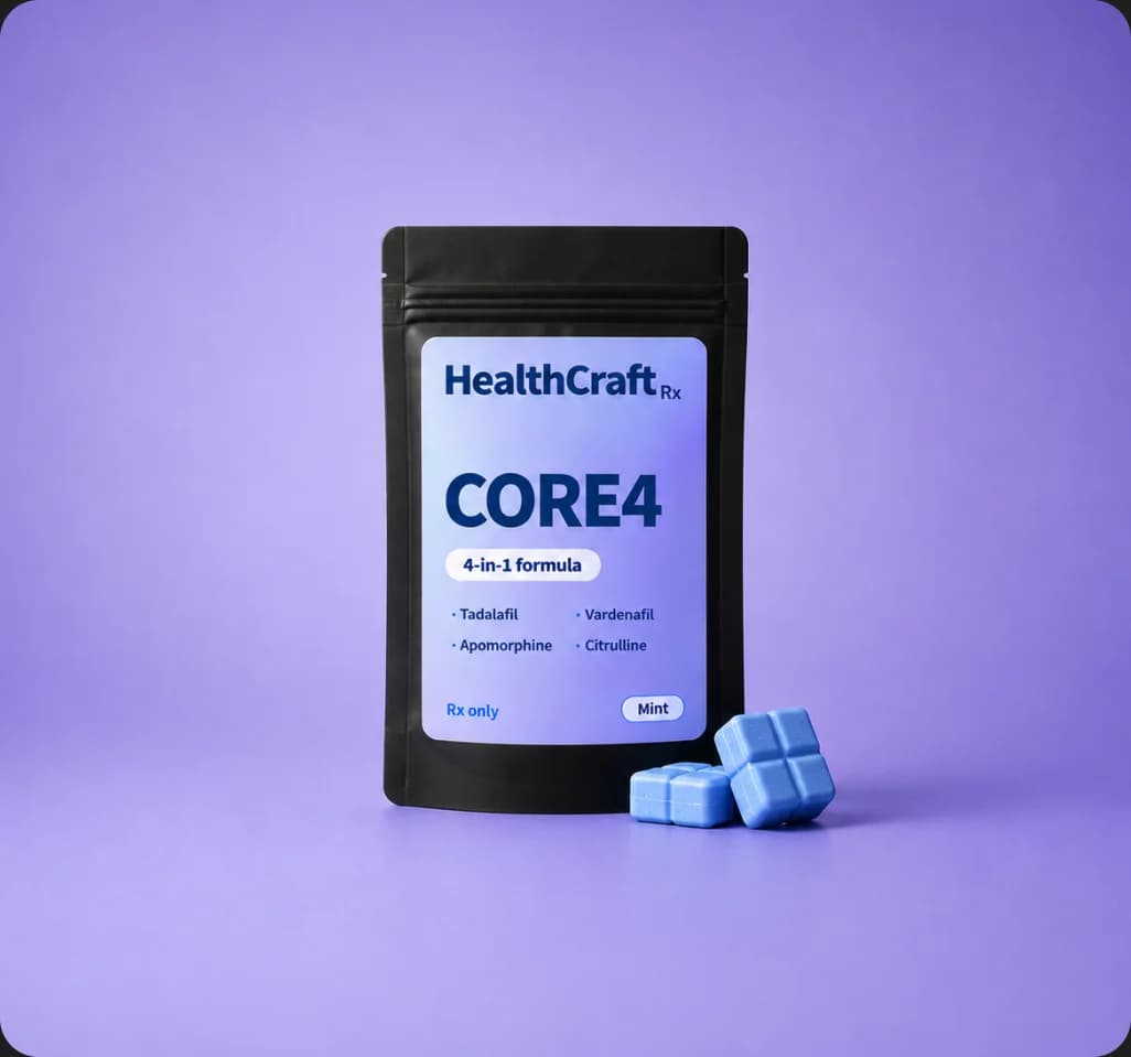 HealthCraft CORE4 purple pouch, the complete 4-in-1 ingredient stack